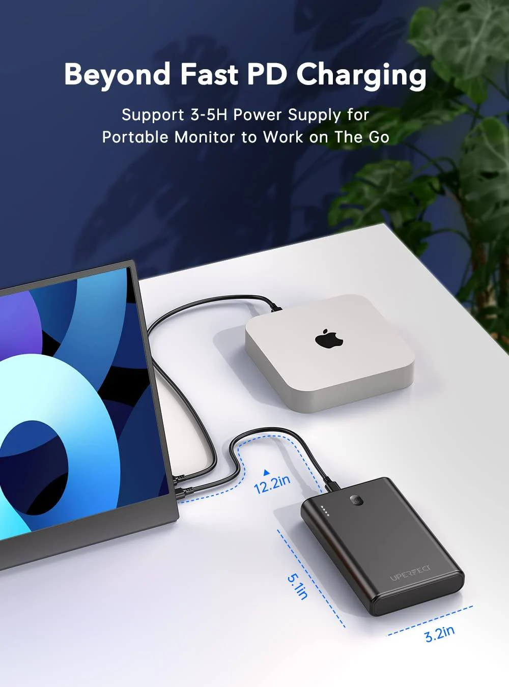Power Bank 20000mah 65W Schnellladung USB C Tri-Outport - Image 3