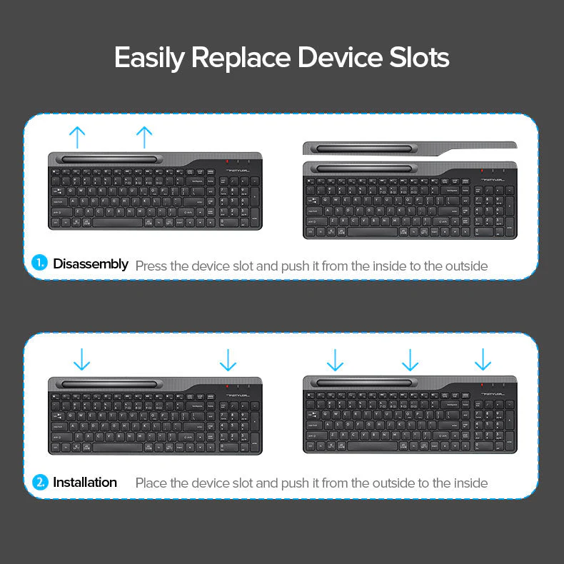 UPERFECT 15.6 Zoll Wireless Bluetooth Keyboard Full Size Four Devices Switch - Image 5