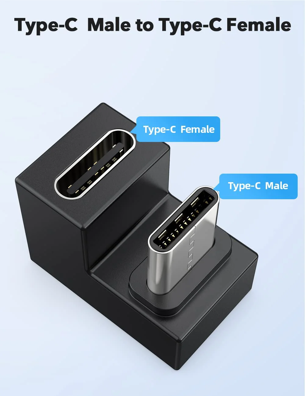 USB C Female to USB Male Adapter Port Type C U-Shape 144hz 4K 10Gbps - Image 4
